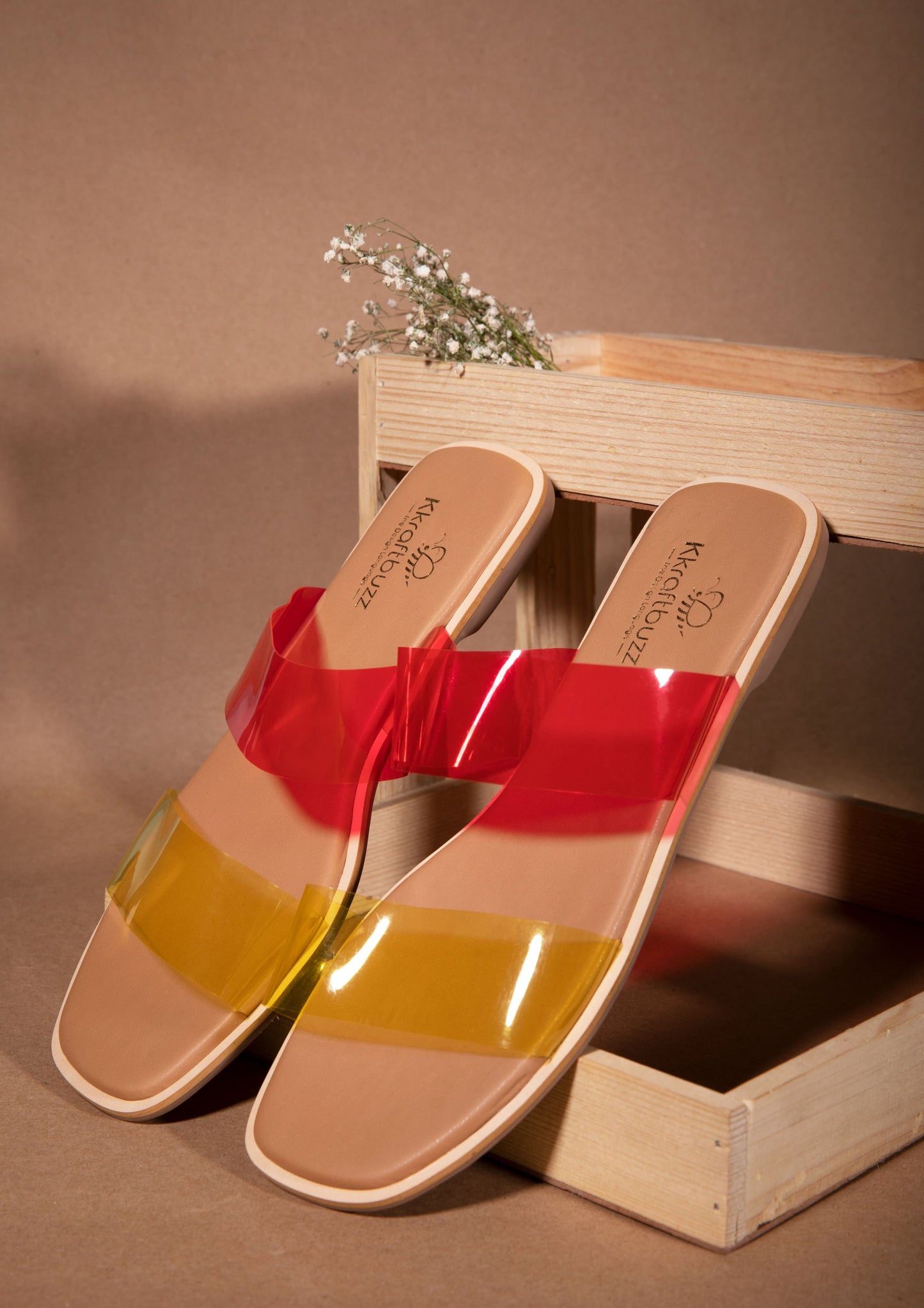 Red & Yellow Transparent Flats