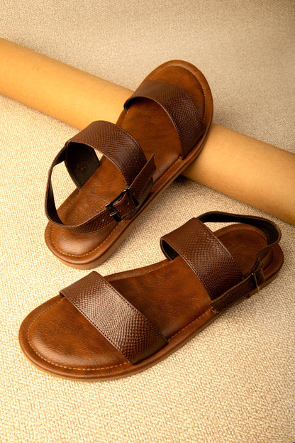 Brown Vegan Cushioned Sandals for Men