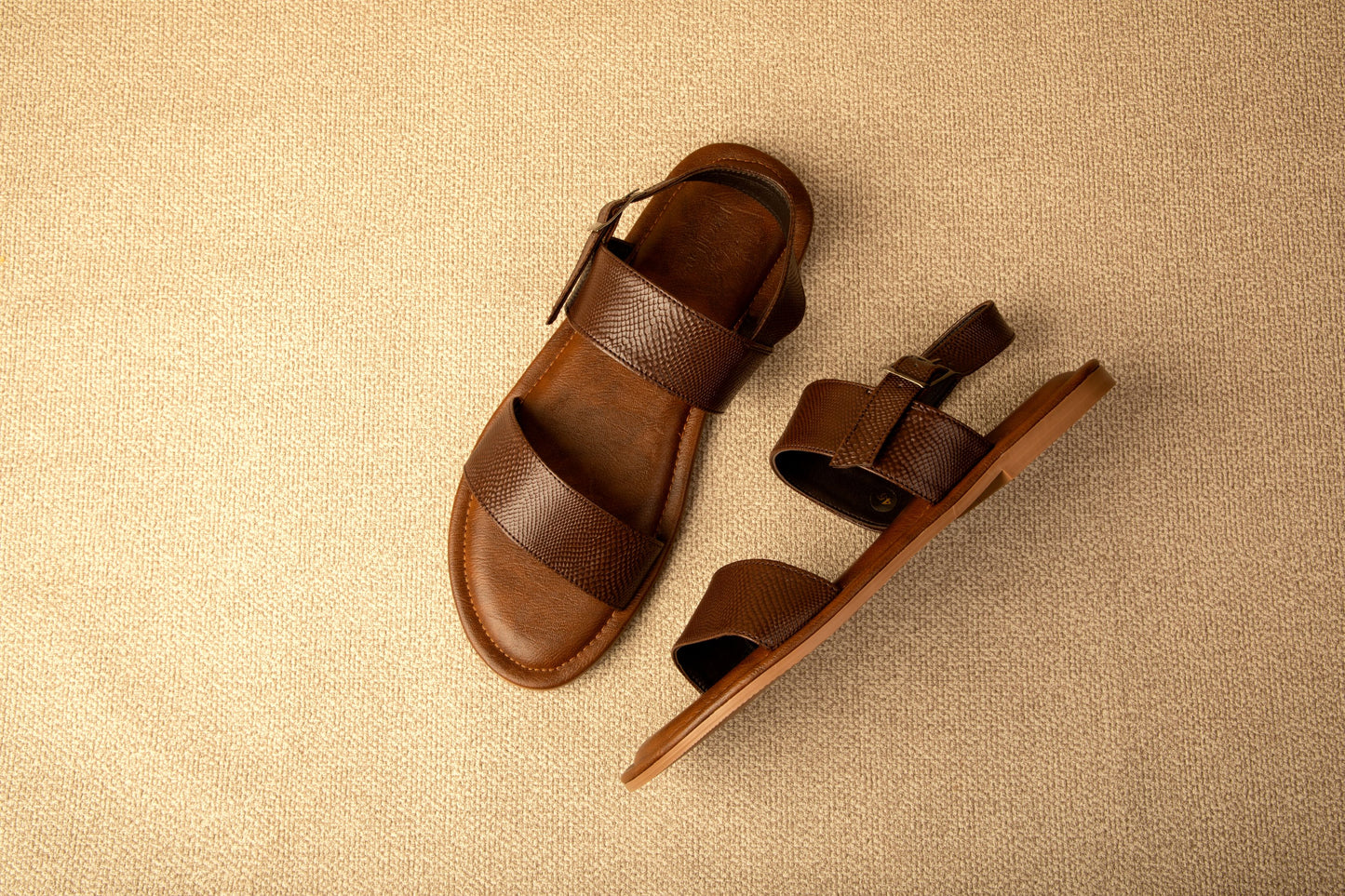 Brown Vegan Cushioned Sandals for Men