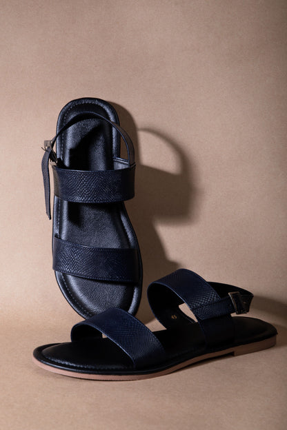 Navy Blue Vegan Cushioned Sandals for Men
