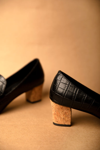 Black Block Heel Shoes For Women