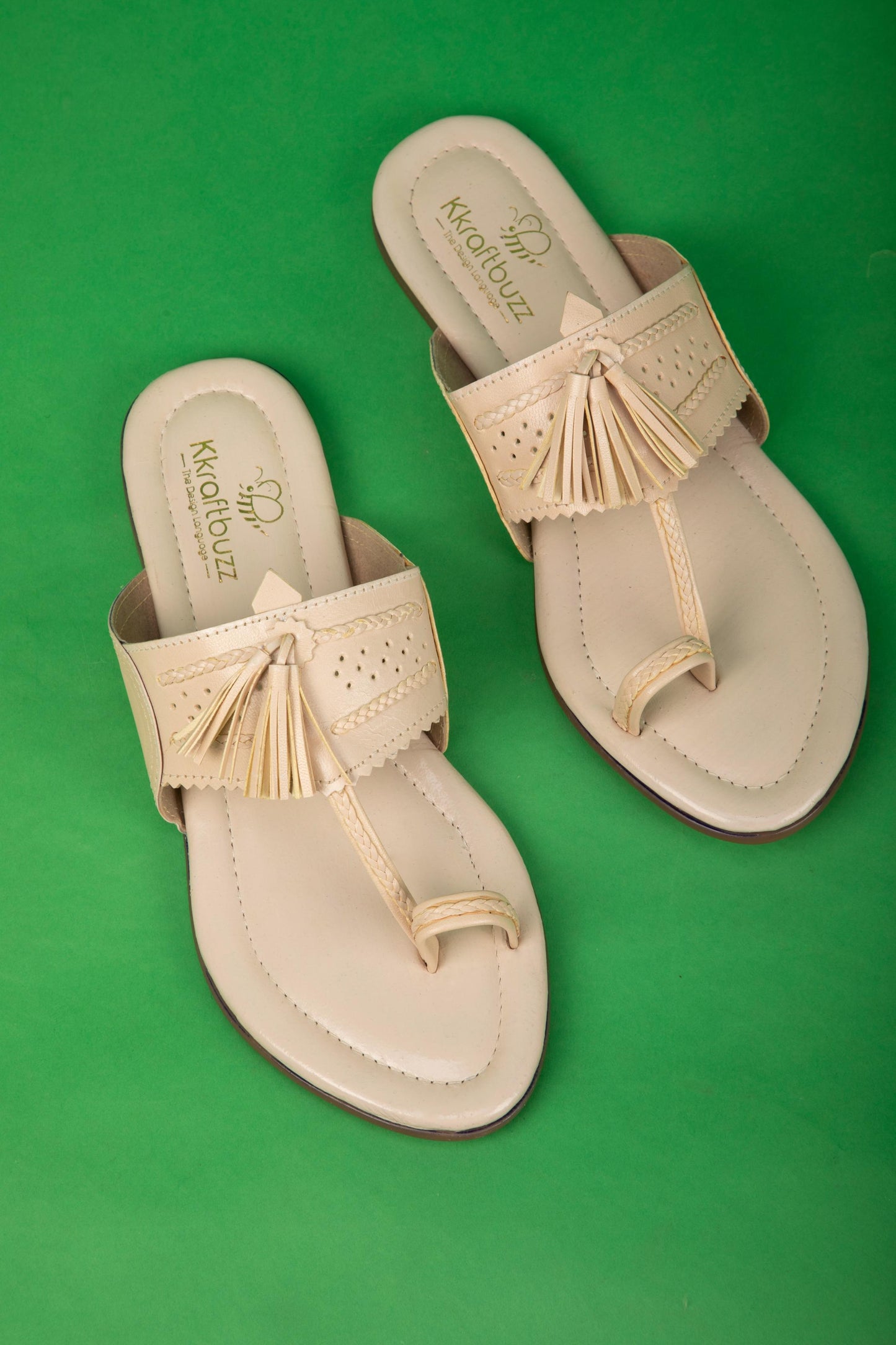 White leather Kolha Flat Sandals