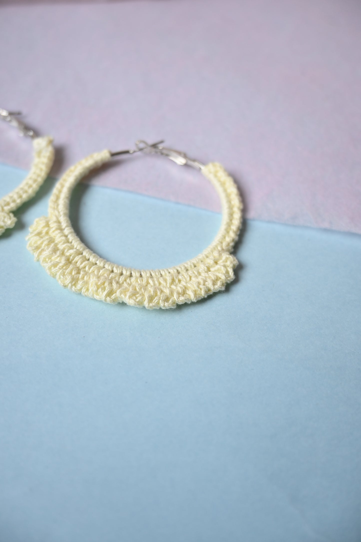 Off white crochet earrings