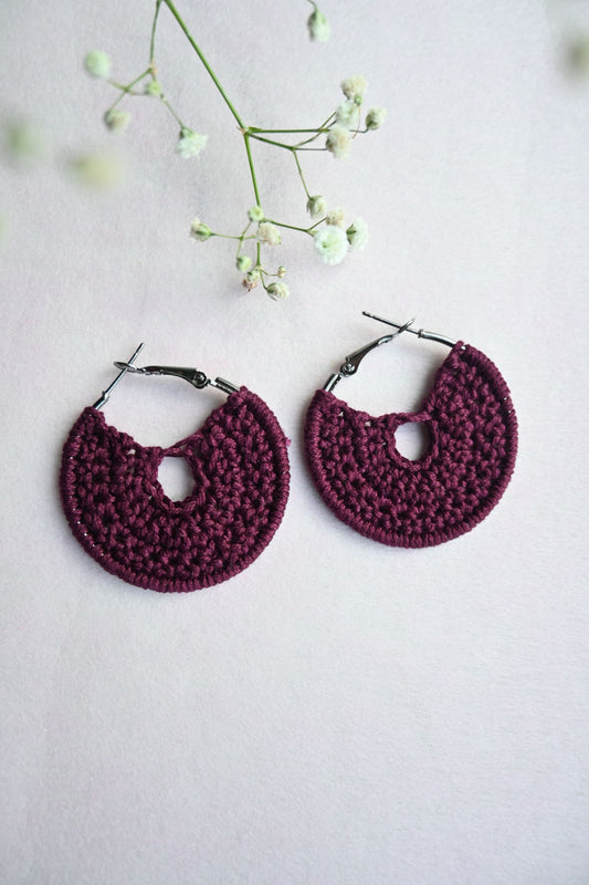 Purple small crochet Earrings