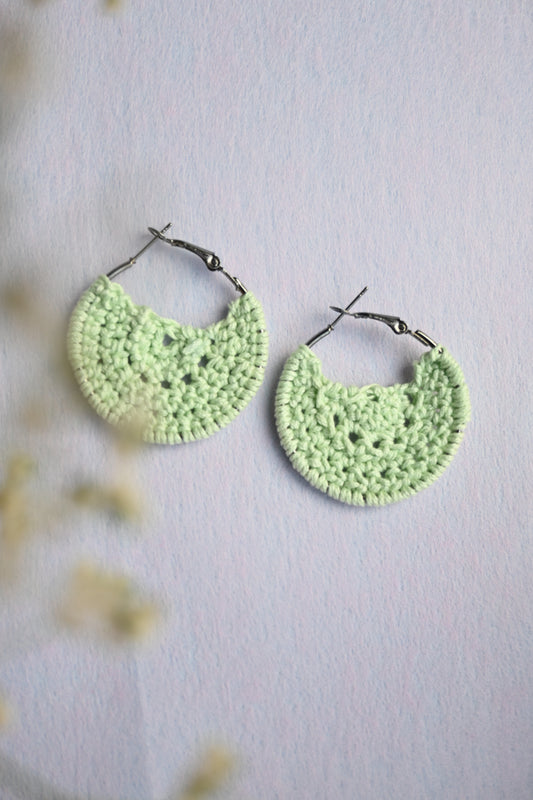 Mint green small crochet Earrings