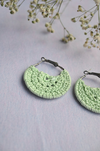 Mint green small crochet Earrings