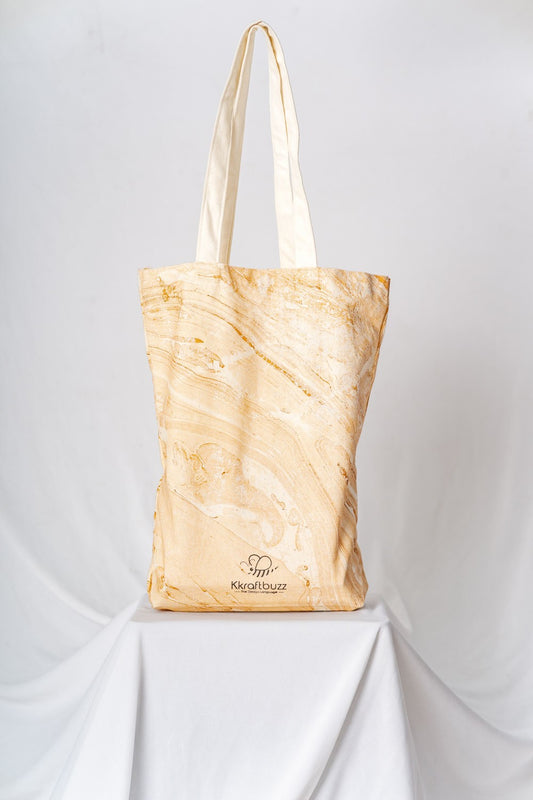 Orange cotton tote bag